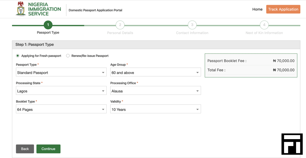 Nigerian international passport price